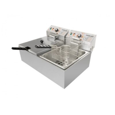 Stainless Steel Desk Top Double Tank Commercial Electric Deep Fat Fryer