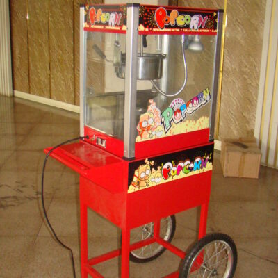 POPCORN MACHINE MOBILE POP-CORN MAKER RED WITH CART POPCORN  FOR EVENTS