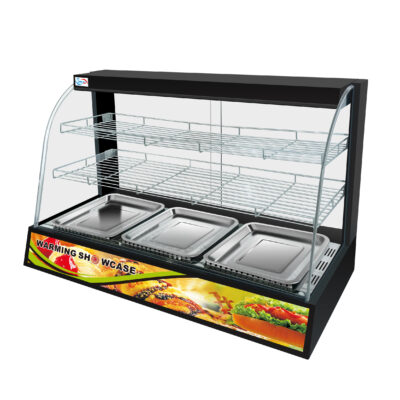 Tansik Hot Food Chicken Warmer Display Black Cabinet Showcase