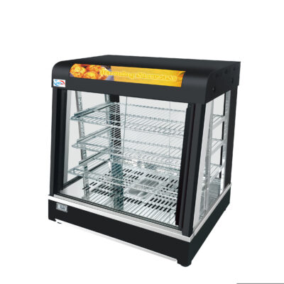 Hot Food Warming Display Showcase Front and Rear Sliding Glass Doors