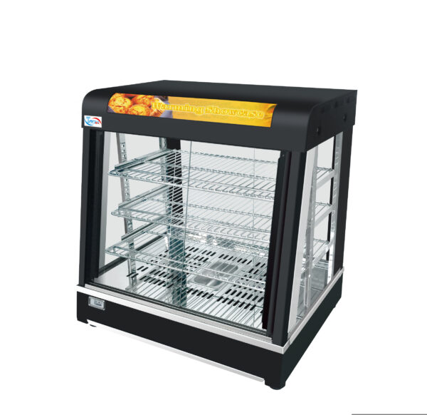 Hot Food Warming Display Showcase Front and Rear Sliding Glass Doors