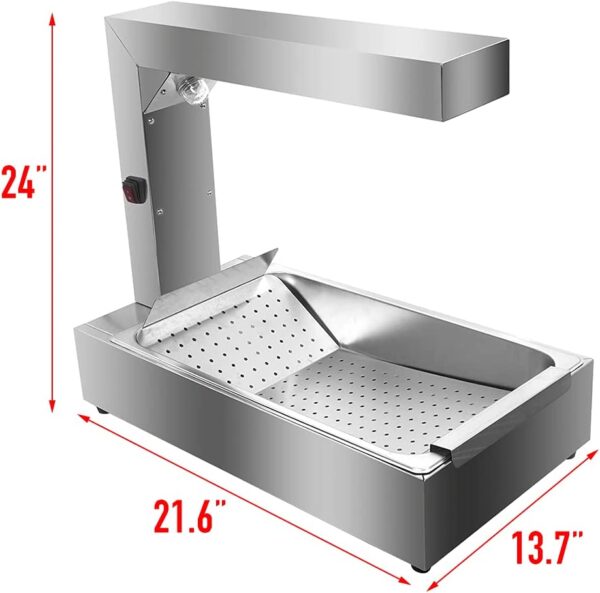 French Fry Warmer Dump Station Commercial Electric Fry Heat Lamp - Image 6