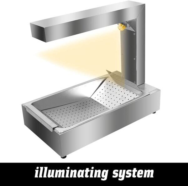 French Fry Warmer Dump Station Commercial Electric Fry Heat Lamp - Image 3