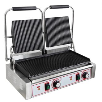 Commercial Double Panini Press Grill Heavy Duty Dual Sandwich Maker