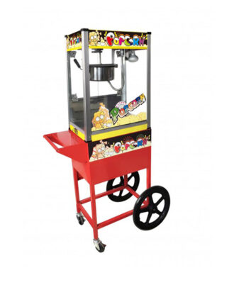 Popcorn Maker Machine 8 Ounce Pop Corn Yellow Machine With Red Cart