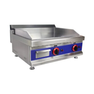 Commercial Table Top Lpg Gas Griddle Smooth 2 zone  Grill 65 cm With 2 Burners