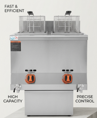 Double Tank LPG Commercial Fryer – 30L Capacity with Twin Baskets